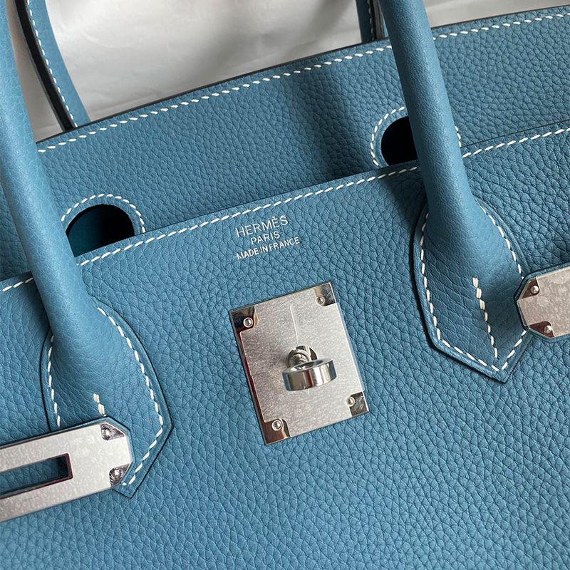 Hermes Birkin Bag Togo Leather Palladium Hardware In Teal