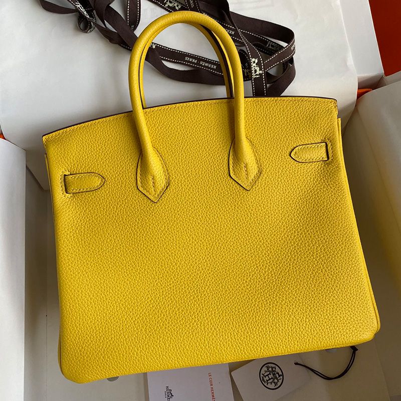 Hermes Birkin Bag Togo Leather Palladium Hardware In Yellow