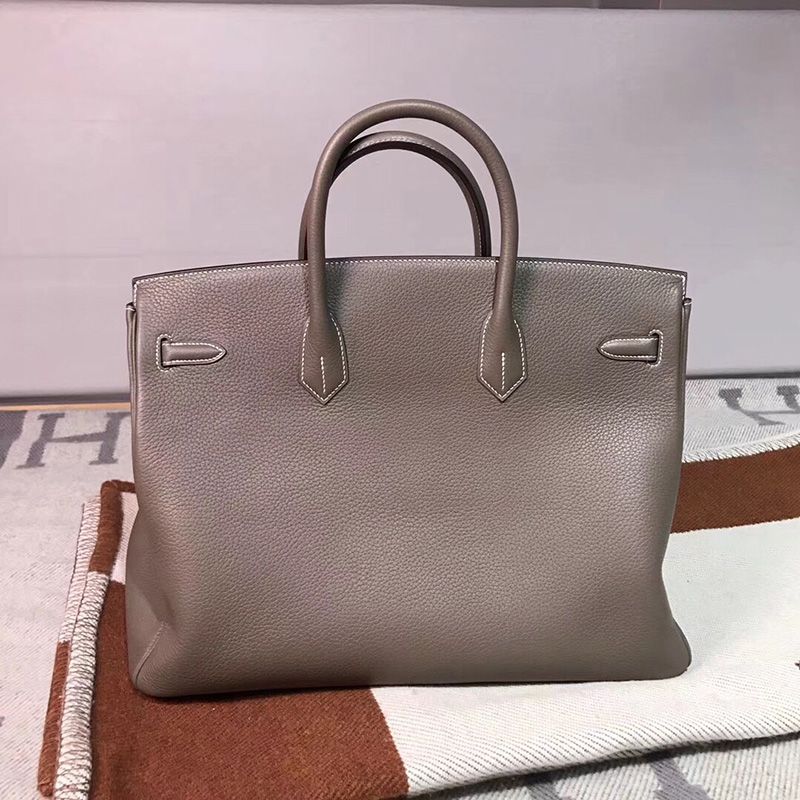 Hermes Birkin 40 Bag Togo Leather Gold Hardware In Grey