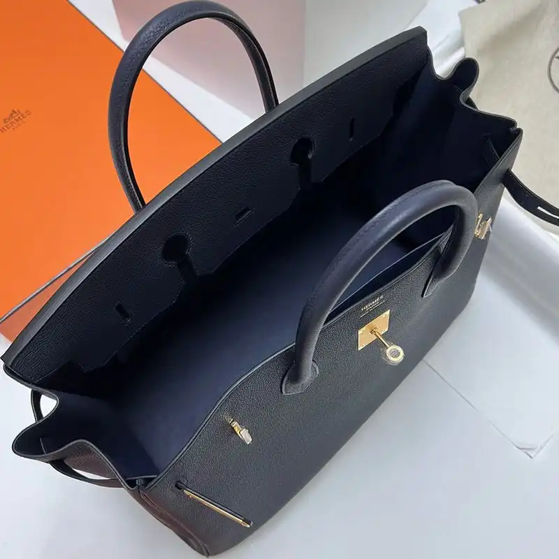 Affordable Hermes Birkin 40 Bag Togo Leather Gold Hardware In Navy Blue