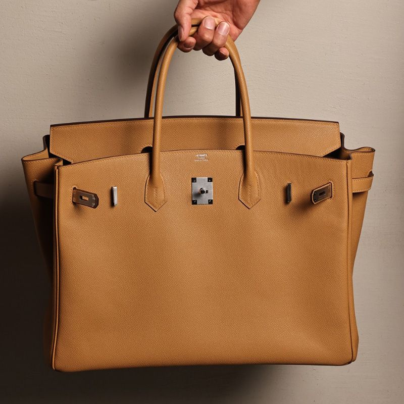 Hermes Birkin 40 Bag Epsom Leather Palladium Hardware In Brown