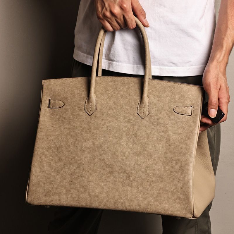 Hermes Birkin 40 Bag Epsom Leather Palladium Hardware In Khaki