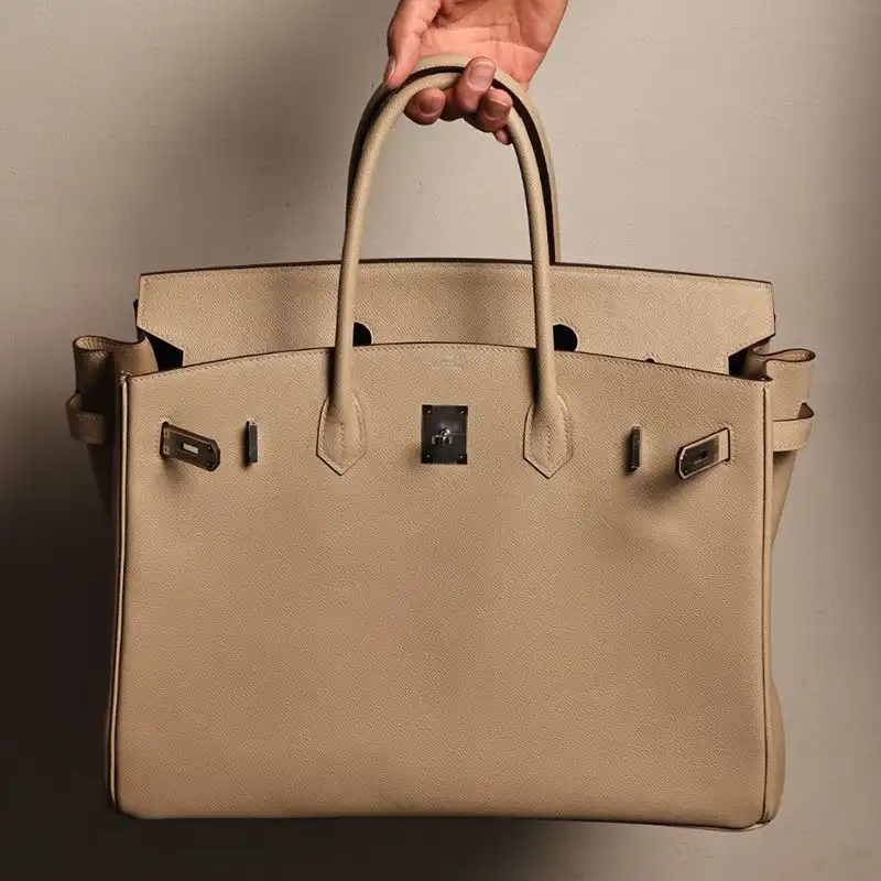 Cheap Hermes Birkin 40 Bag Epsom Leather Palladium Hardware In Khaki