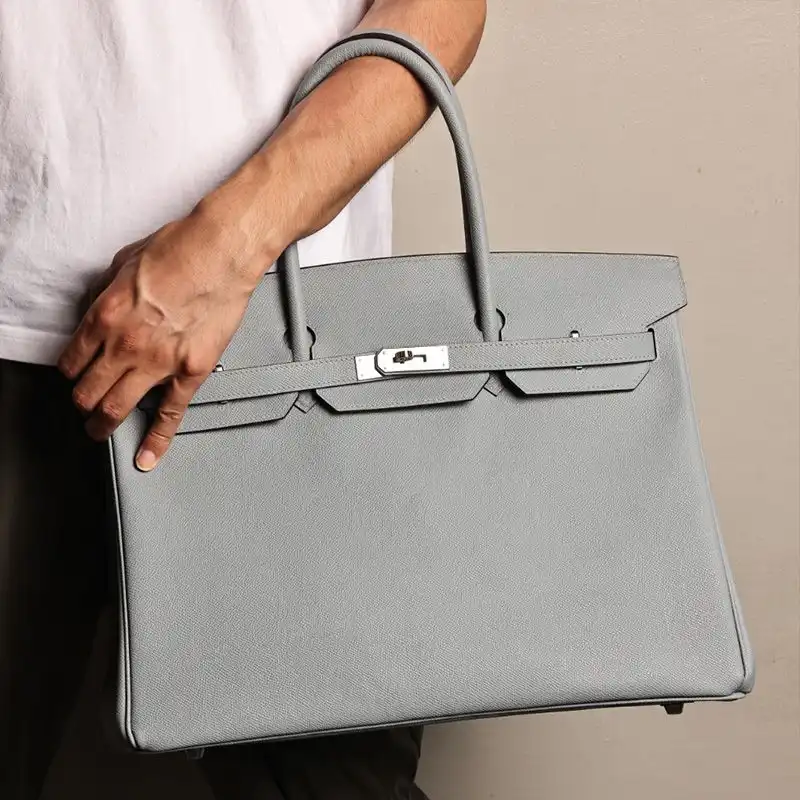 Hermes Birkin 40 Bag Epsom Leather Palladium Hardware In Sky Blue