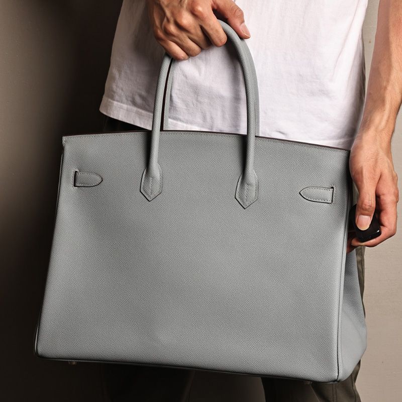 Hermes Birkin 40 Bag Epsom Leather Palladium Hardware In Sky Blue