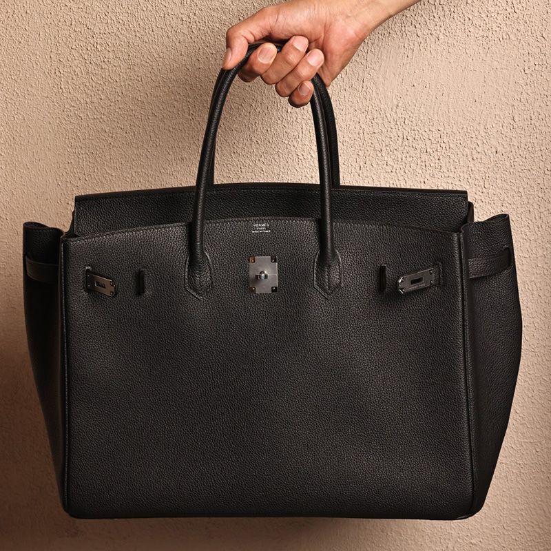 Hermes Birkin 40 Bag Togo Leather Palladium Hardware In Black