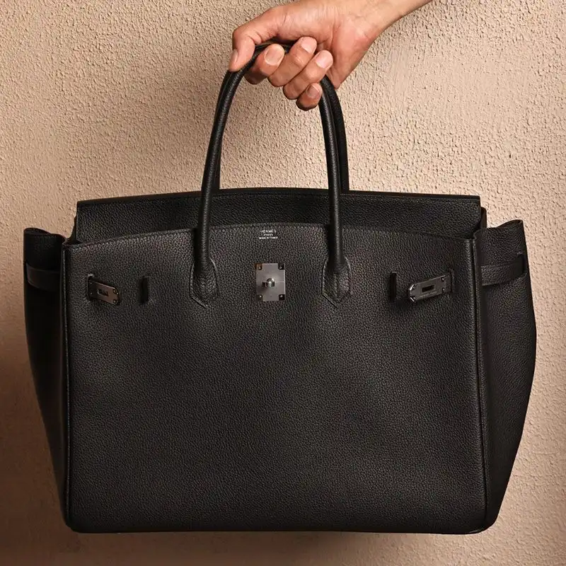 Cheap Hermes Birkin 40 Bag Togo Leather Palladium Hardware In Black