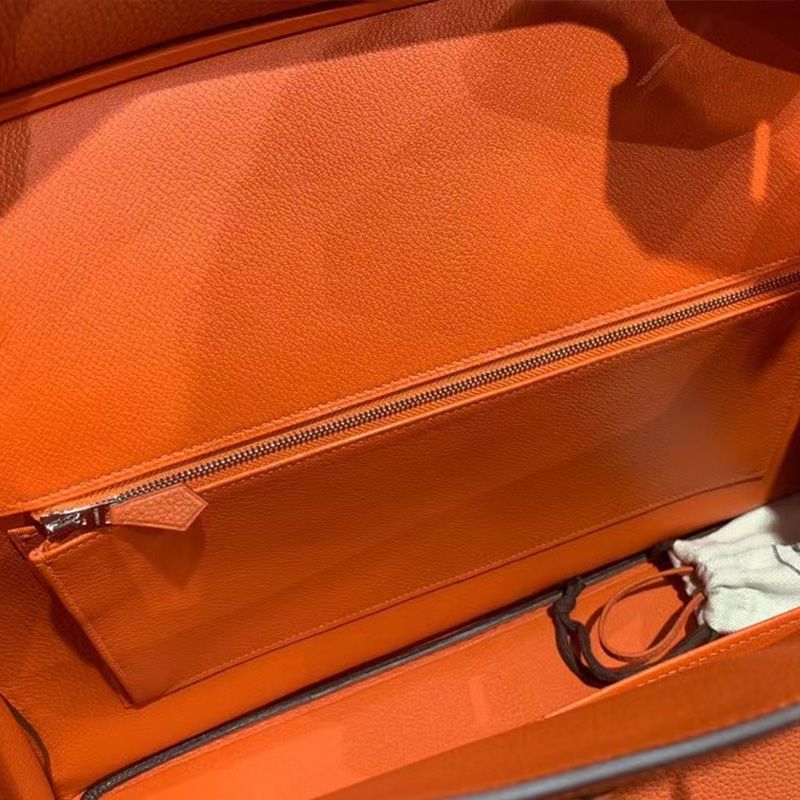 Hermes Birkin 40 Bag Togo Leather Palladium Hardware In Orange