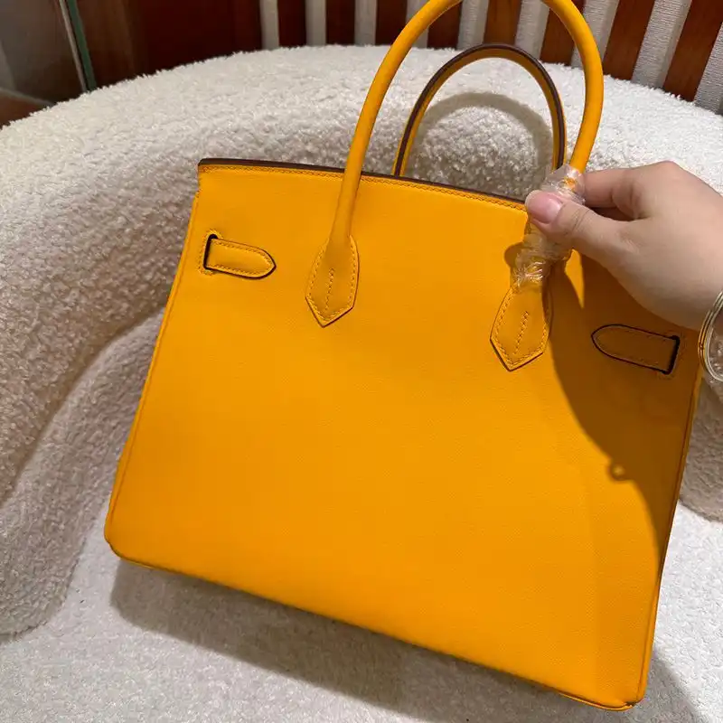 Cheap Hermes Birkin Fringe 30 Bag Swift Leather Palladium Hardware In Yellow