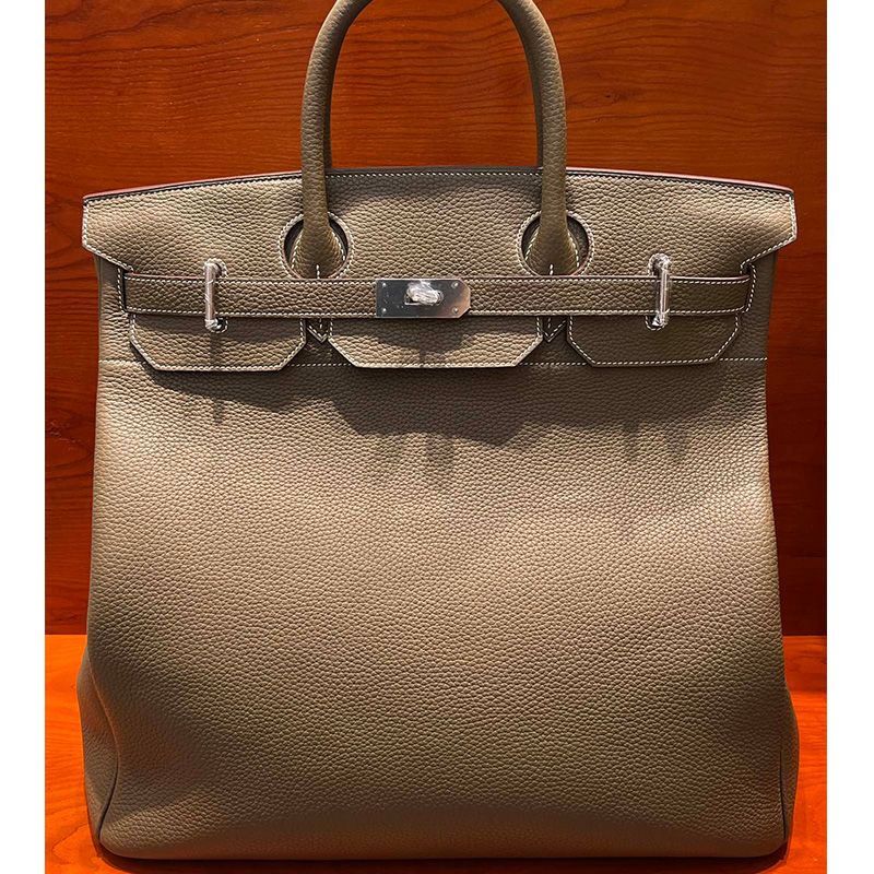 Hermes Birkin HAC Bag Togo Leather Palladium Hardware In Khaki