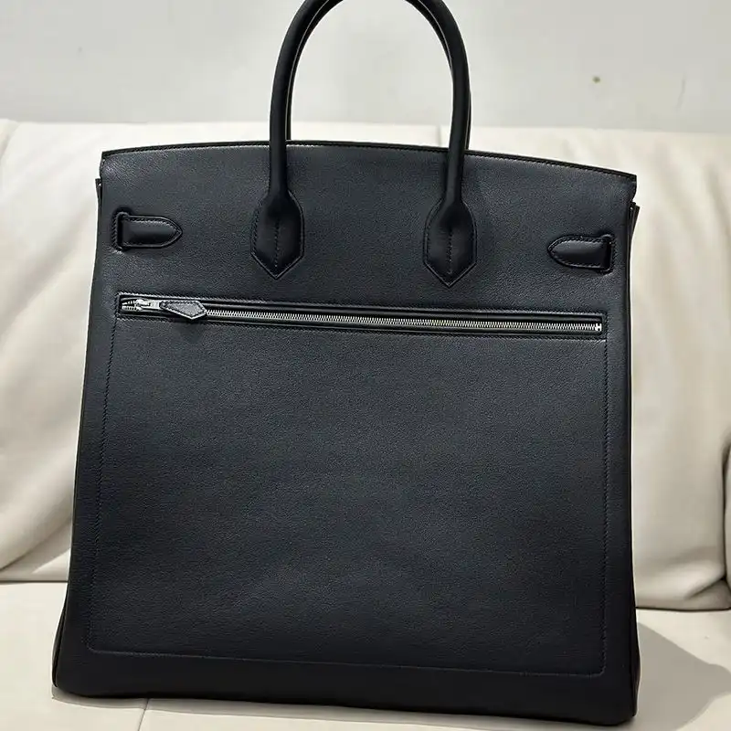 Affordable Hermes Birkin Rock Bag Evergrain Leather Palladium Hardware In Black