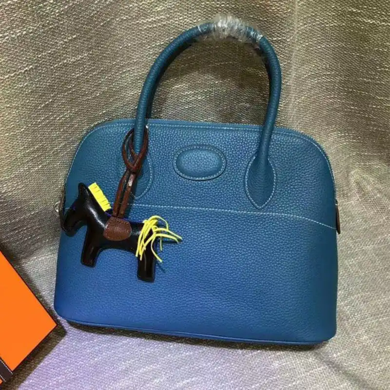 Affordable Hermes Bolide Bag Togo Leather Palladium Hardware In Blue