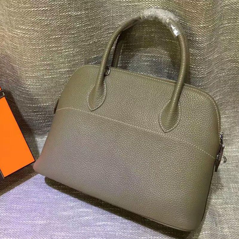 Hermes Bolide Bag Togo Leather Palladium Hardware In Grey