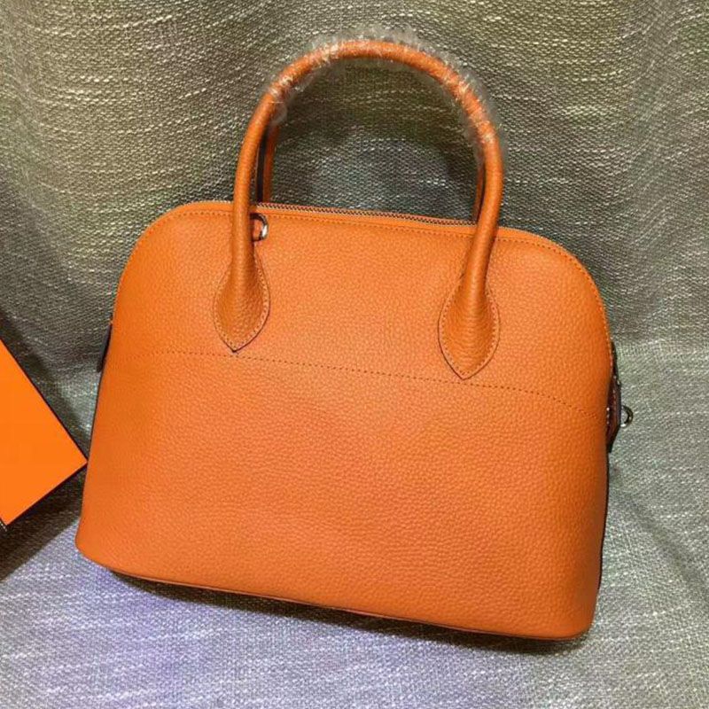 Hermes Bolide Bag Togo Leather Palladium Hardware In Orange