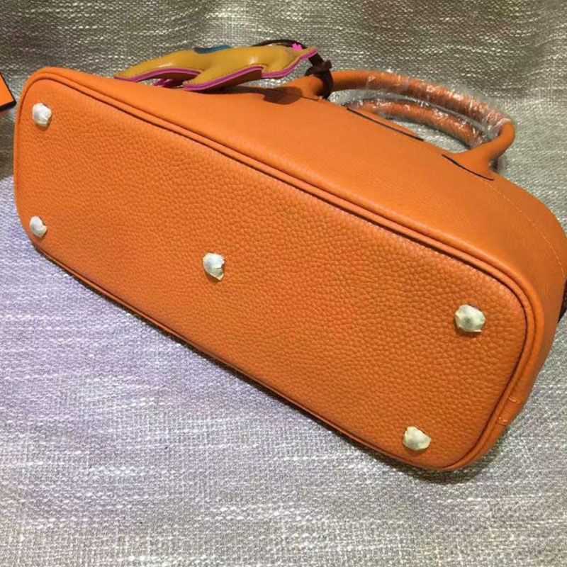 Hermes Bolide Bag Togo Leather Palladium Hardware In Orange