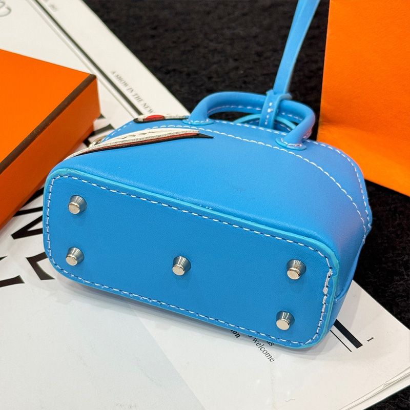 Hermes Bolide Shark Charm Leather In Blue