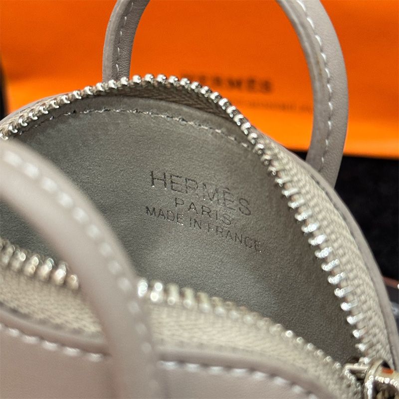 Hermes Bolide Shark Charm Leather In Grey