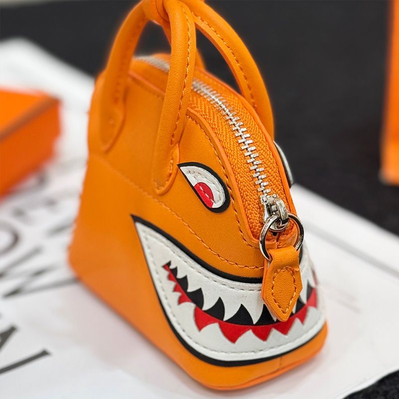 Hermes Bolide Shark Charm Leather In Orange