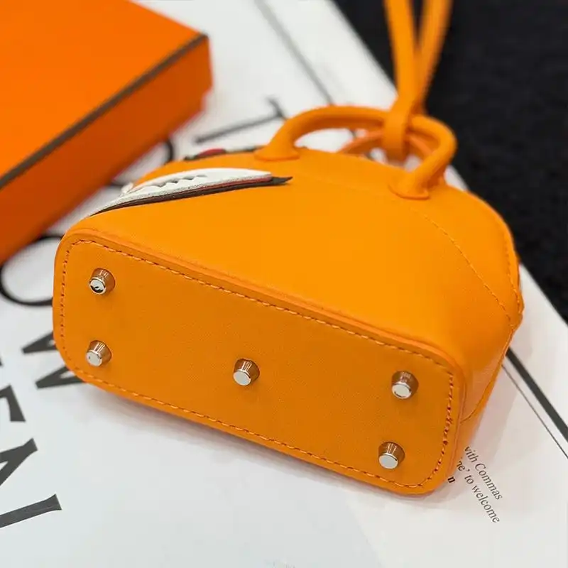 Affordable Hermes Bolide Shark Charm Leather In Orange