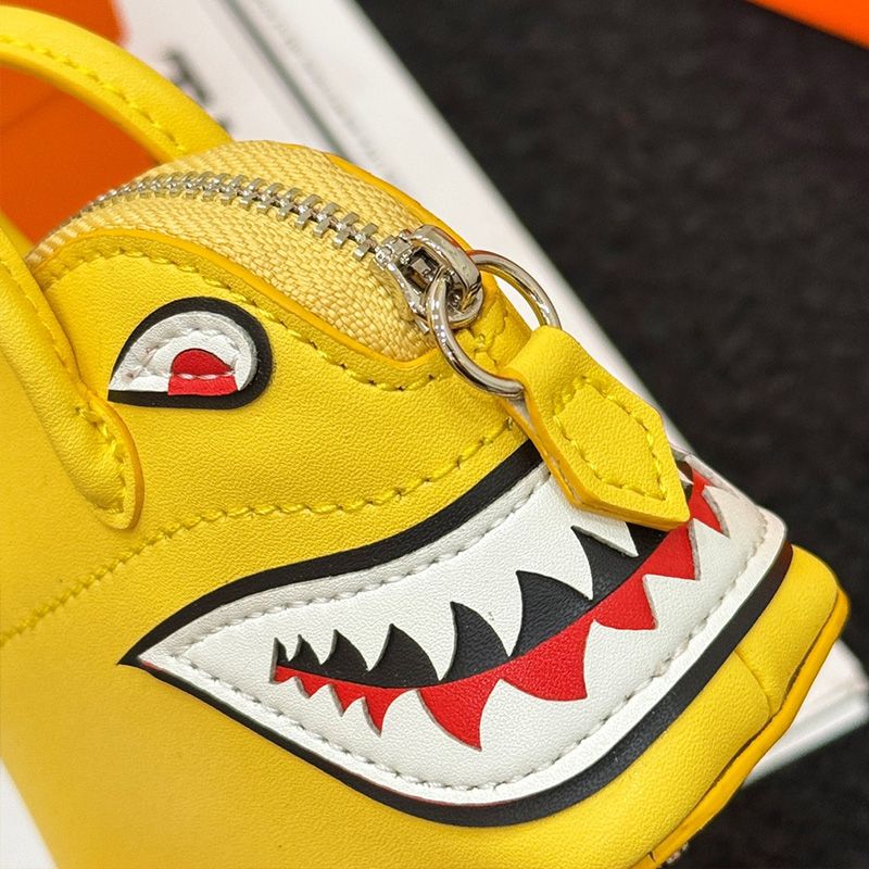 Hermes Bolide Shark Charm Leather In Yellow