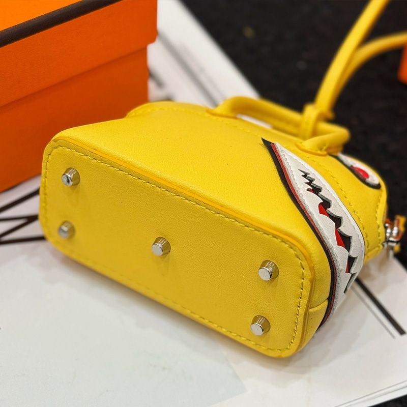 Hermes Bolide Shark Charm Leather In Yellow