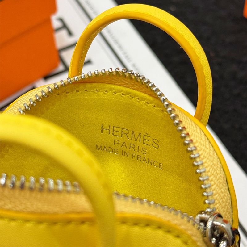 Hermes Bolide Shark Charm Leather In Yellow