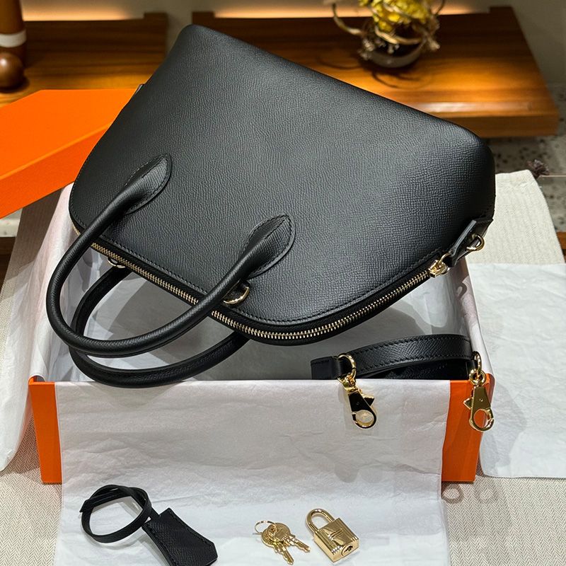 Hermes Bolide 25 Bag Epsom Leather Gold Hardware In Black