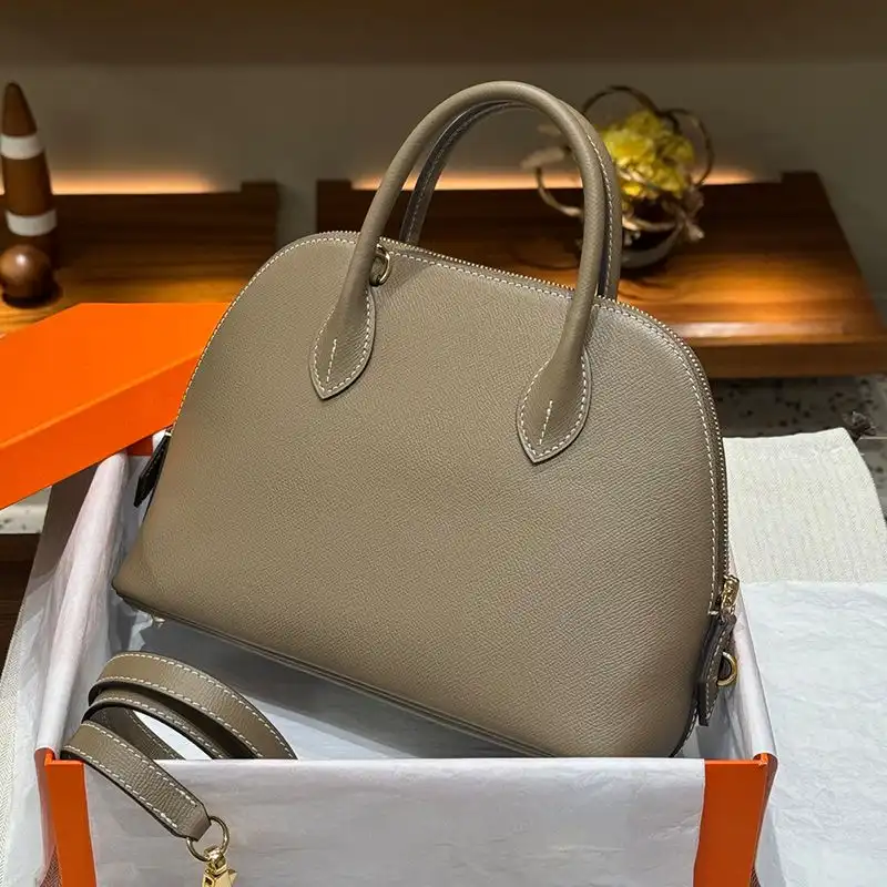 Hermes Bolide 25 Bag Epsom Leather Gold Hardware In Khaki