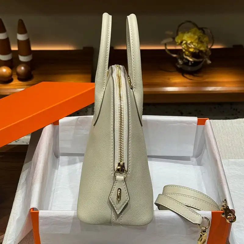 Affordable Hermes Bolide 25 Bag Epsom Leather Gold Hardware In White