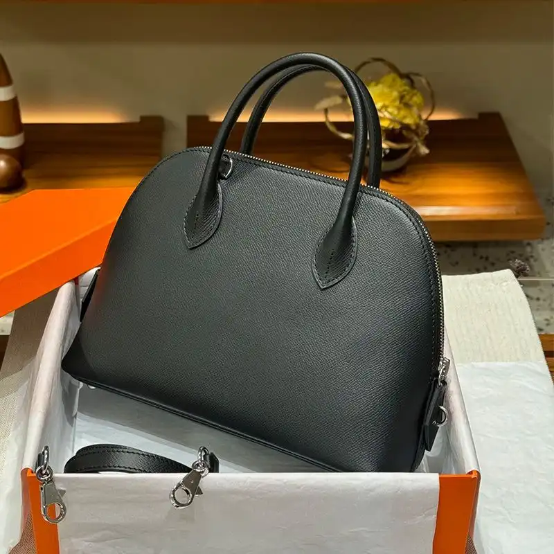 Affordable Hermes Bolide 25 Bag Epsom Leather Palladium Hardware In Black