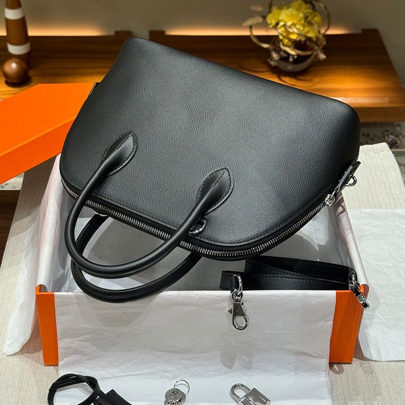 Hermes Bolide 25 Bag Epsom Leather Palladium Hardware In Black