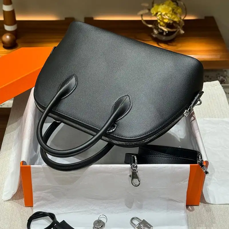 Affordable Hermes Bolide 25 Bag Epsom Leather Palladium Hardware In Black