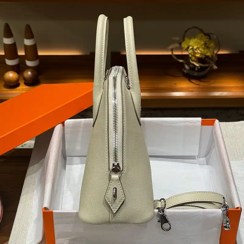 Affordable Hermes Bolide 25 Bag Epsom Leather Palladium Hardware In White