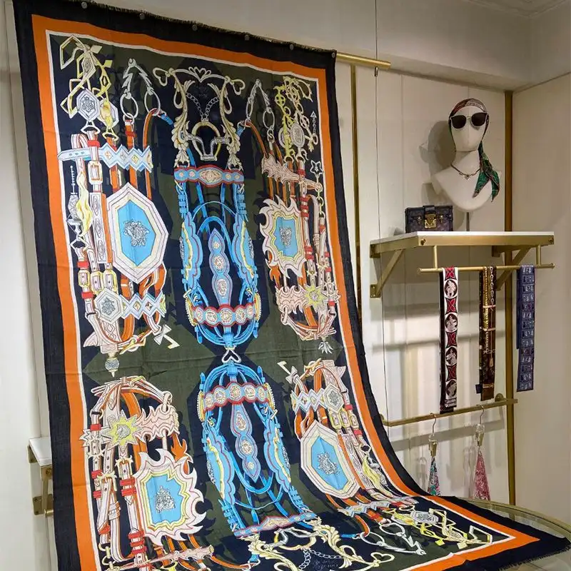 Hermes Brides Et Destin Scarf In Navy Blue