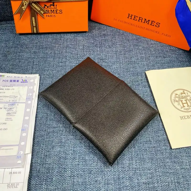 Affordable Hermes Calvi Card Holder Epsom Leather Gold Hardware In Black