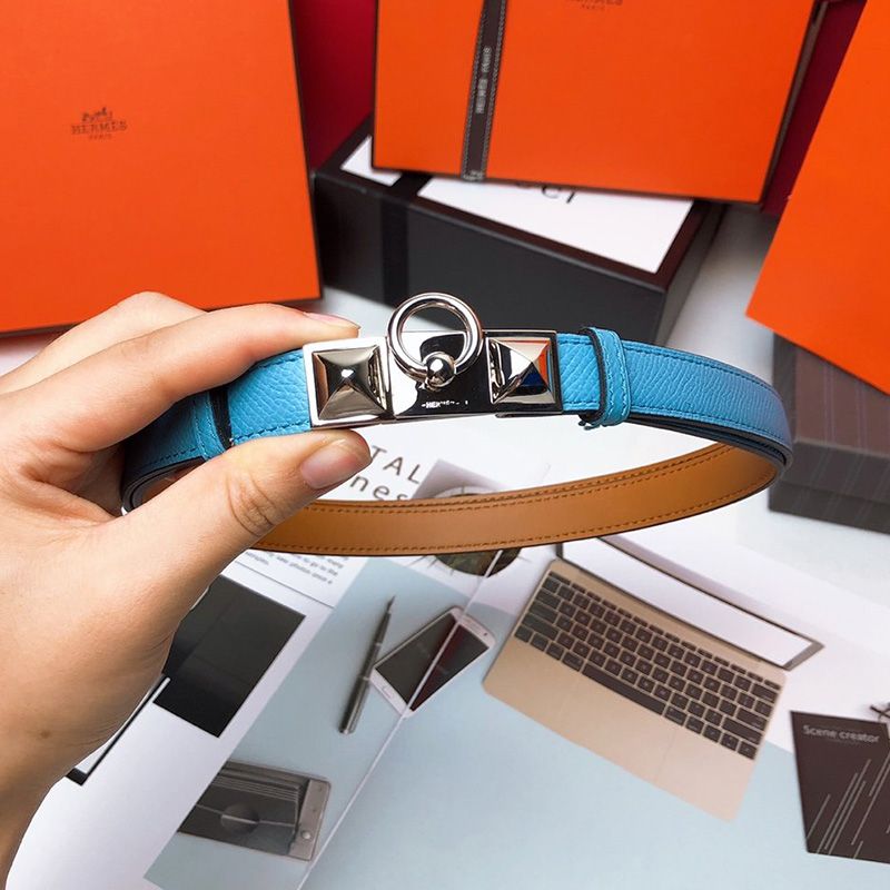 Hermes Collier De Chien 18 Belt Espom Leather In Teal