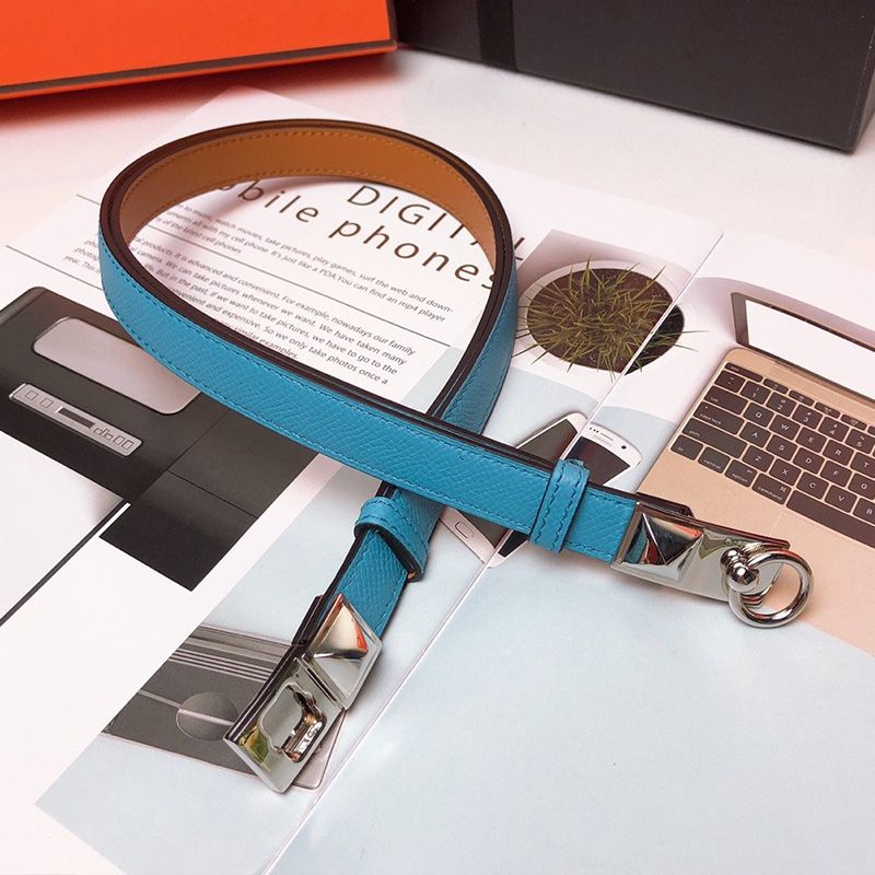 Hermes Collier De Chien 18 Belt Espom Leather In Teal