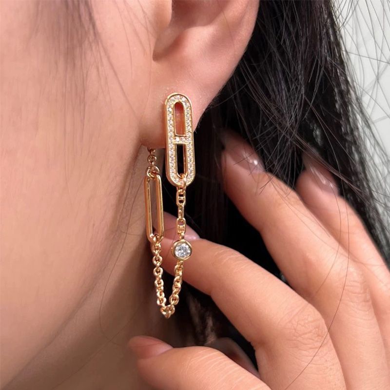 Hermes Chaine D'Ancre Chaos Earrings In Gold