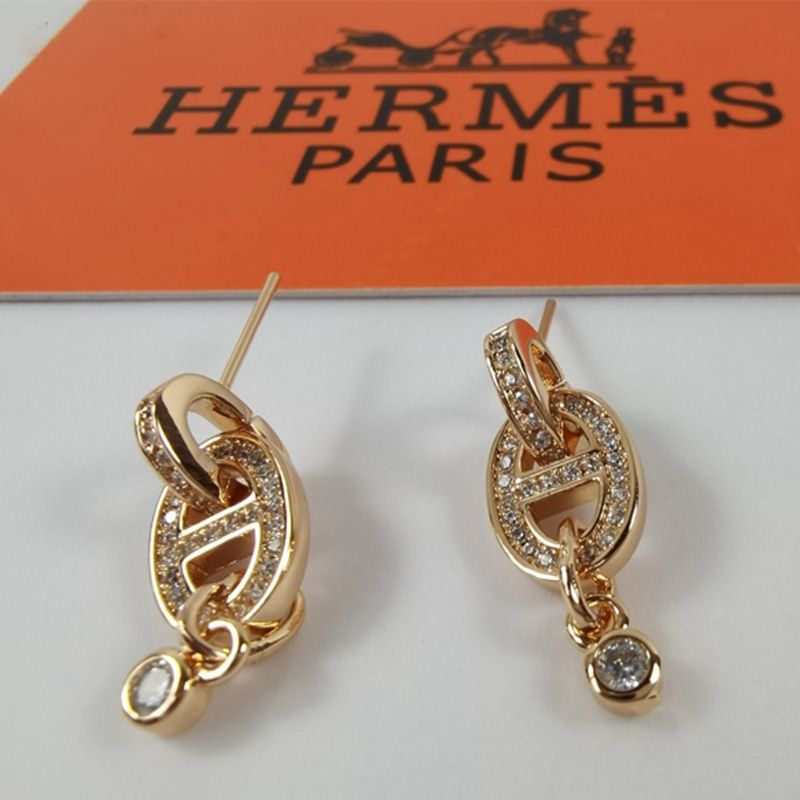 Hermes Chaine D'Ancre Enchainee Earrings In Gold