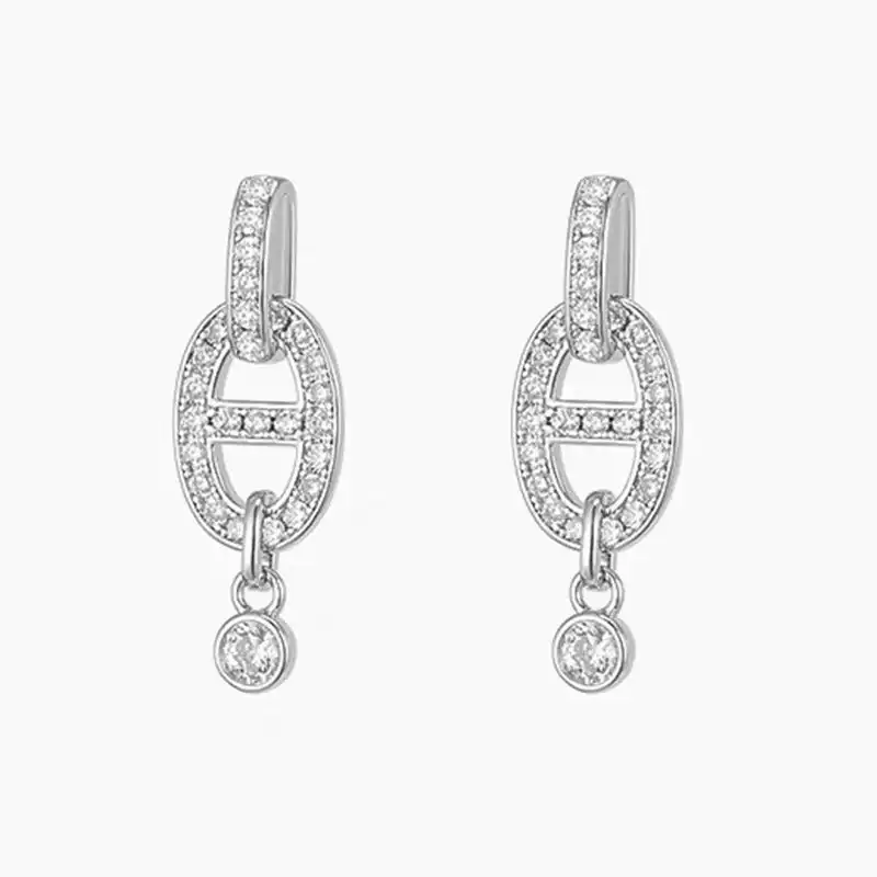 Hermes Chaine D'Ancre Enchainee Earrings In Silver