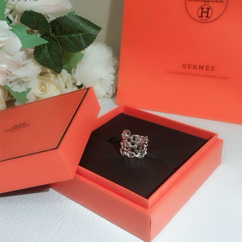 Hermes Chaine D'Ancre Ring Silver