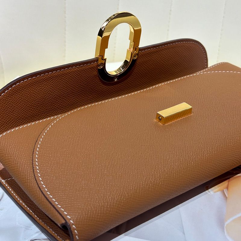 Hermes Chaine d'Ancre To Go Wallet Epsom Leather Gold Hardware In Brown