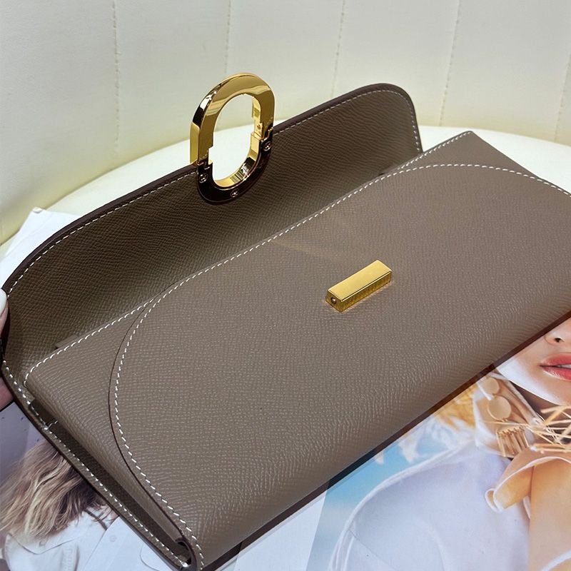 Hermes Chaine d'Ancre To Go Wallet Epsom Leather Gold Hardware In Khaki