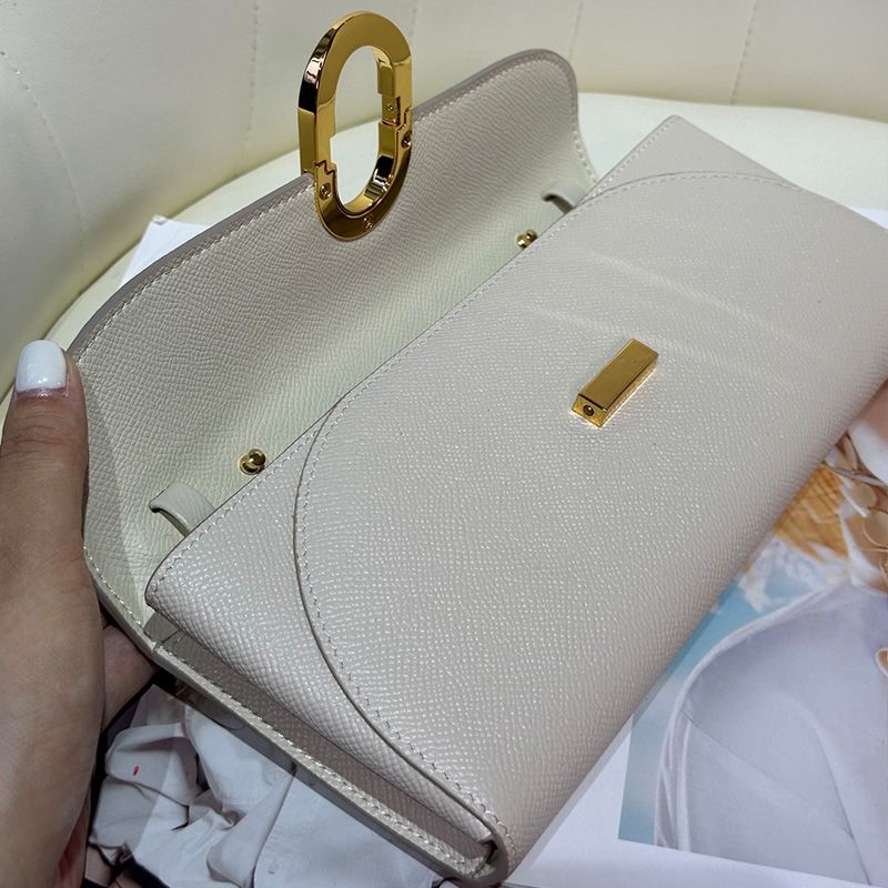 Hermes Chaine d'Ancre To Go Wallet Epsom Leather Gold Hardware In White