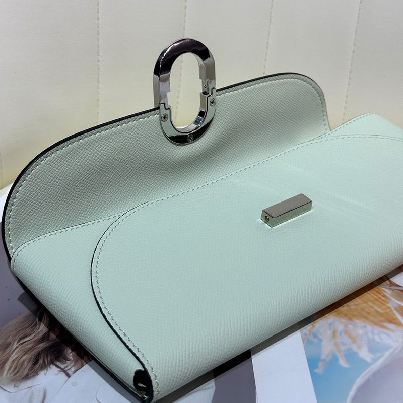 Hermes Chaine d'Ancre To Go Wallet Epsom Leather Palladium Hardware In Mint Green