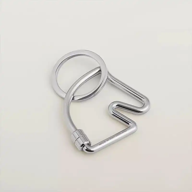 Affordable Hermes Cheval Keyring Metal In Silver