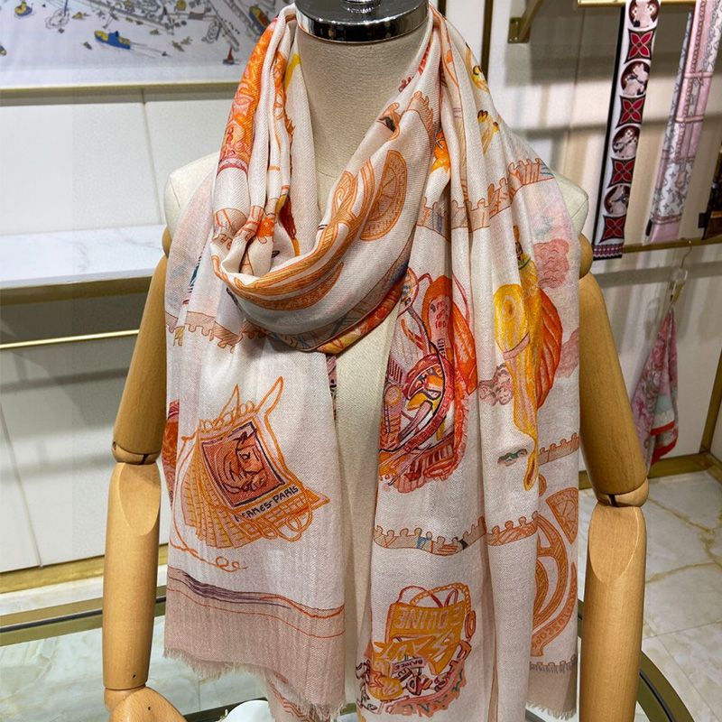 Hermes Chevaloscope Scarf In White