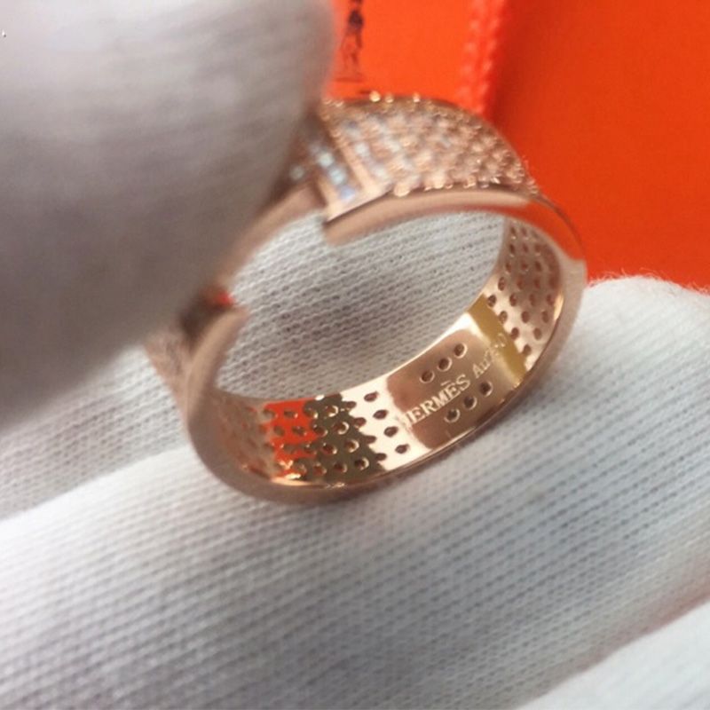 Hermes Clic H Crystal Ring