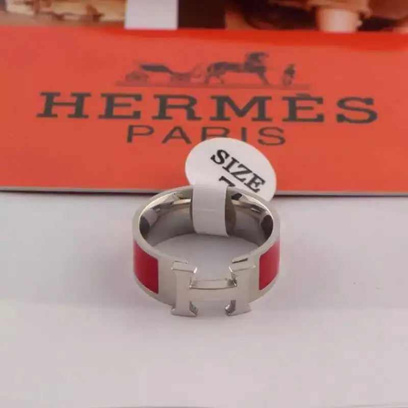 Cheap Hermes Clic H Ring Silver Hardware In Red