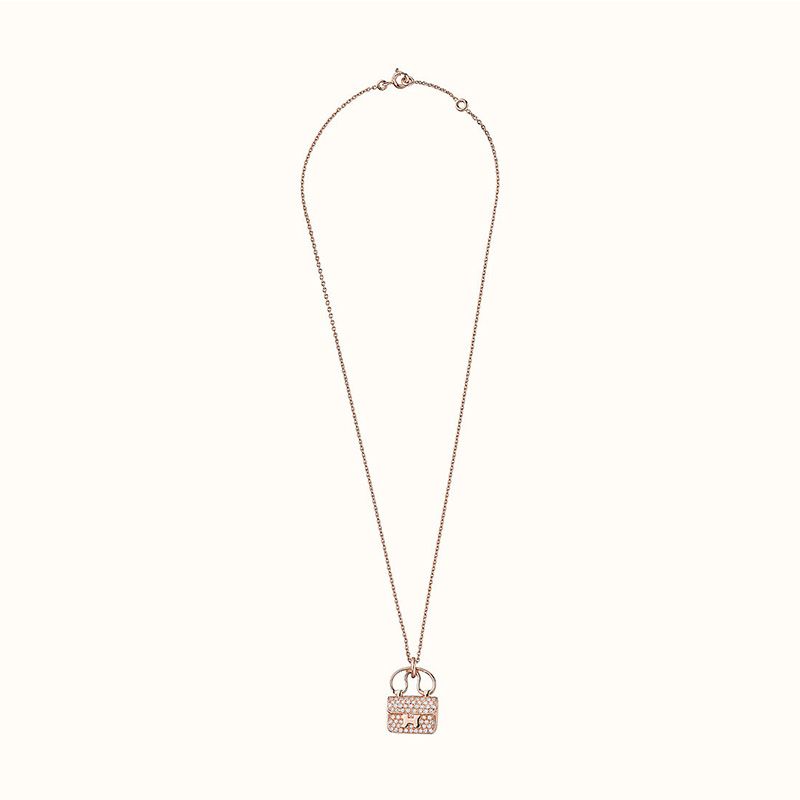 Hermes Constance Amulette Pendant Necklace In Rose Gold